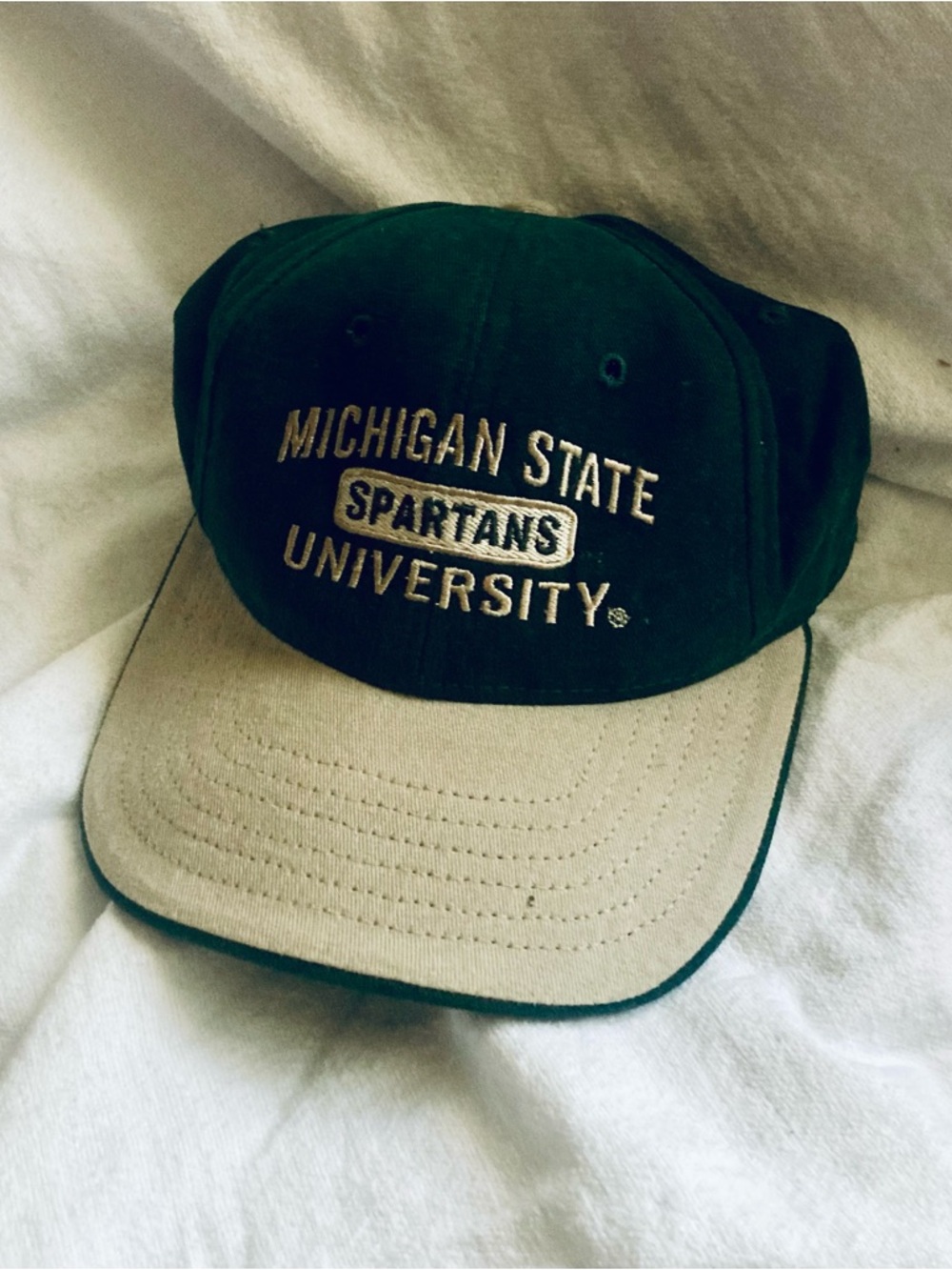 Michigan State Spartans Two-Tone Baseball Cap - Green & Khaki